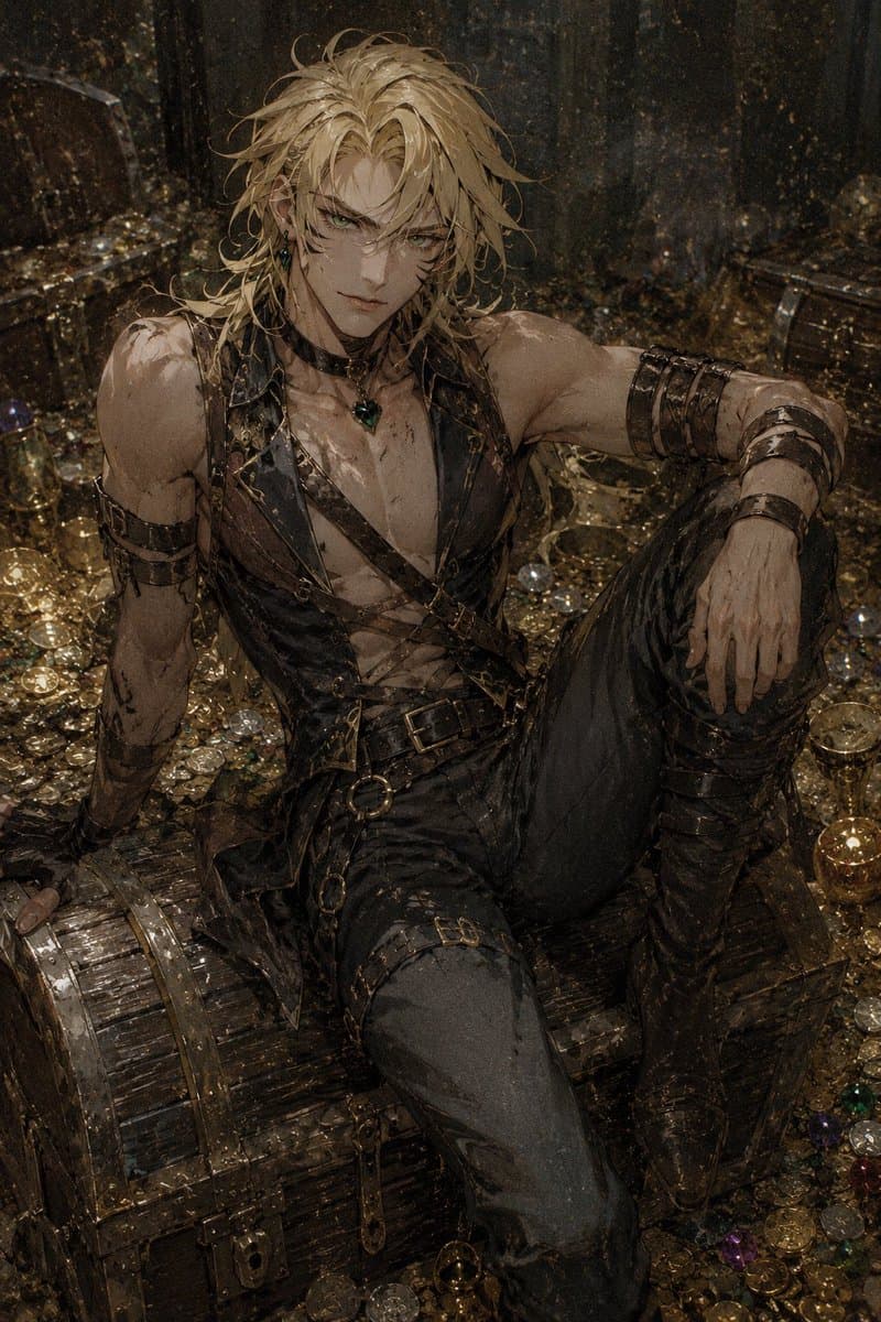 Censored Dark Fantasy Treasure Hunter - AI image template preview