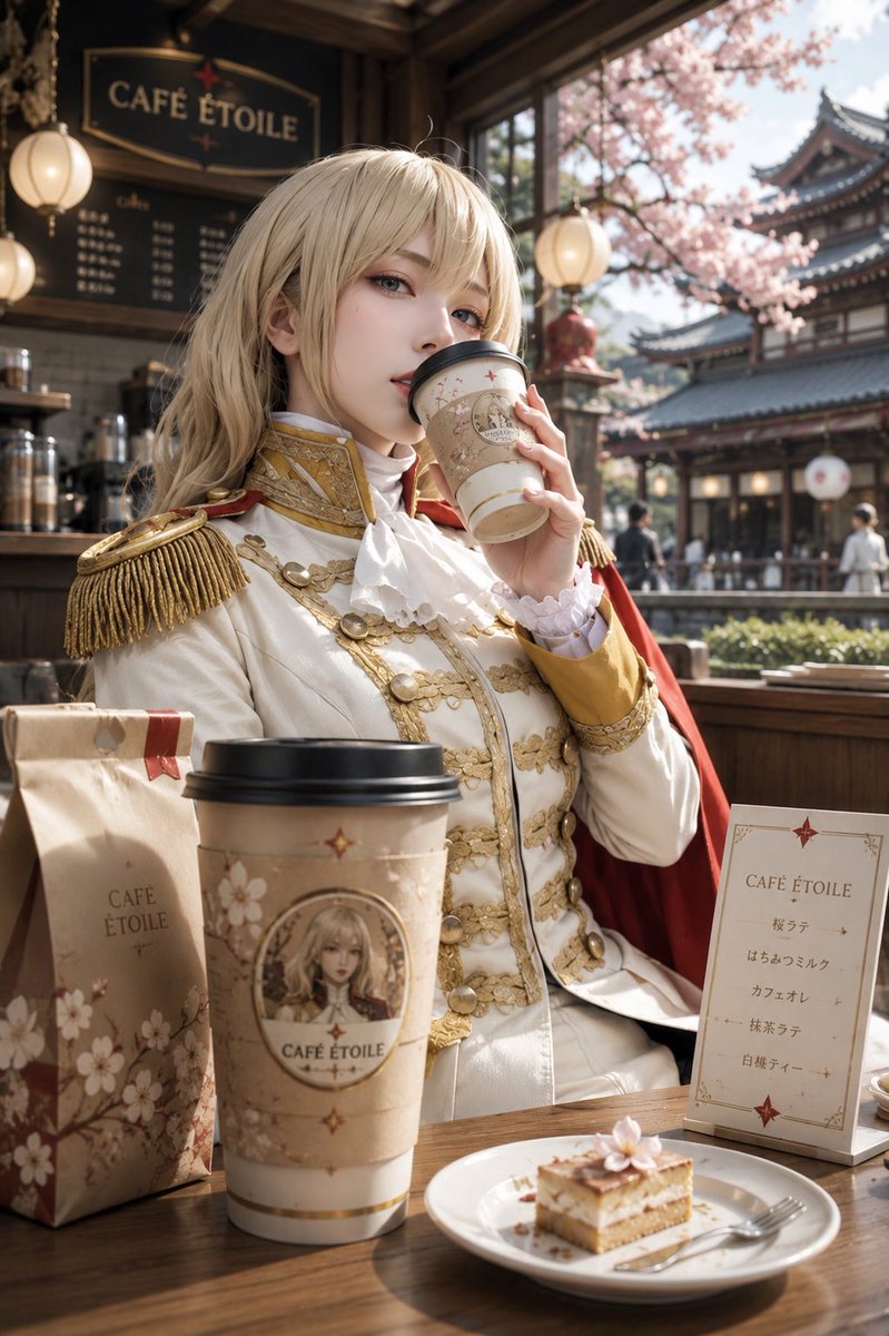 Character Café Sakura Promotion - AI image template preview