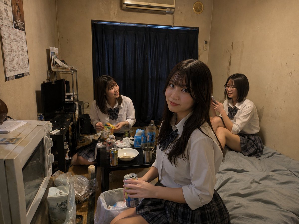 Messy Room Student Hangout - AI image template preview
