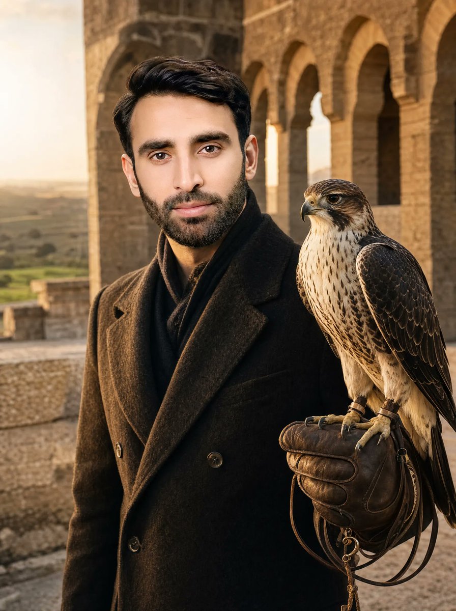 Cinematic Falconer Portrait - AI image template preview