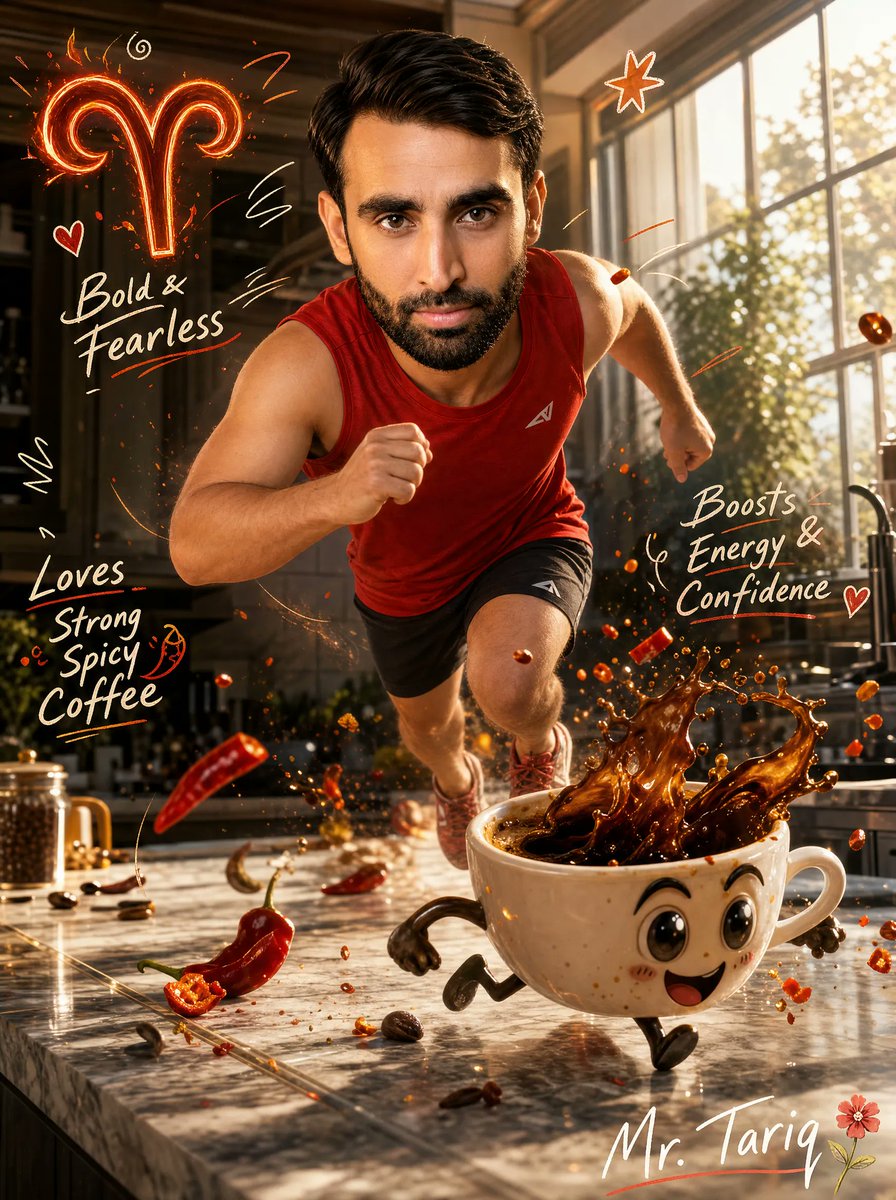 Aries Spicy Coffee Runner Poster - AI image template preview