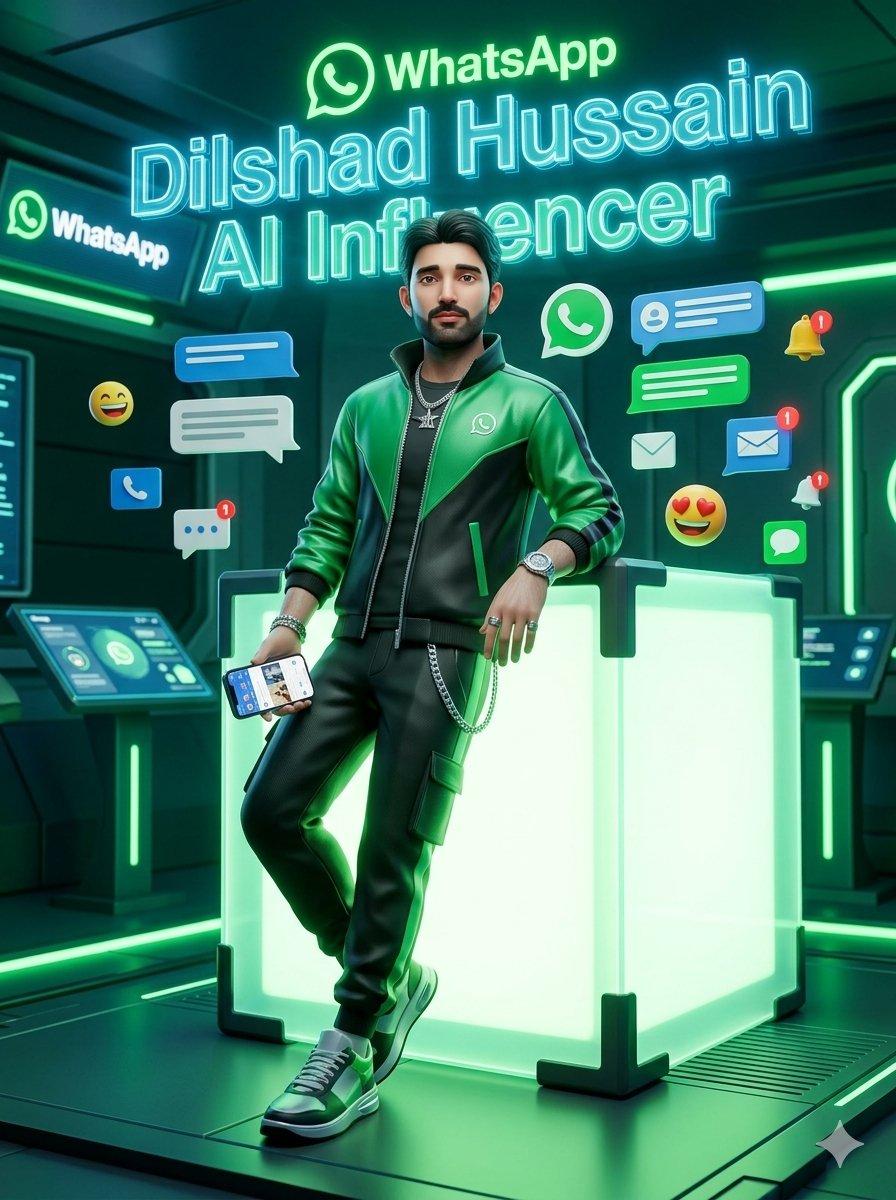 WhatsApp AI Influencer 3D Poster - AI image template preview