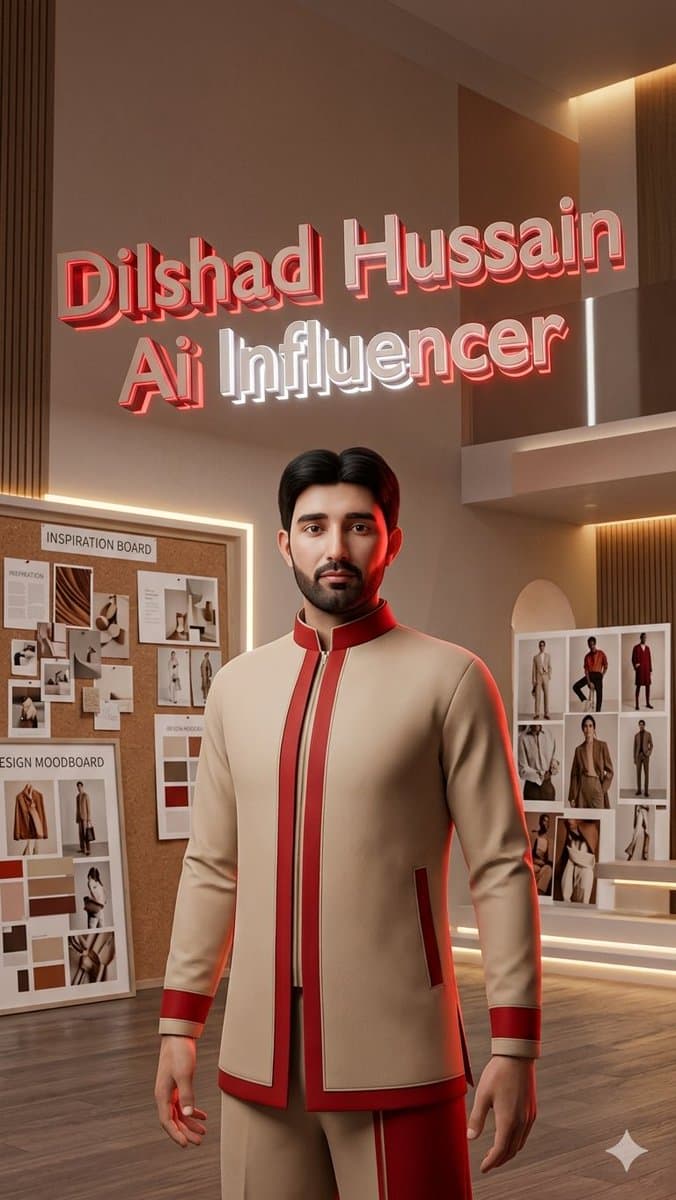 Luxury AI Influencer Workspace Render - AI image template preview