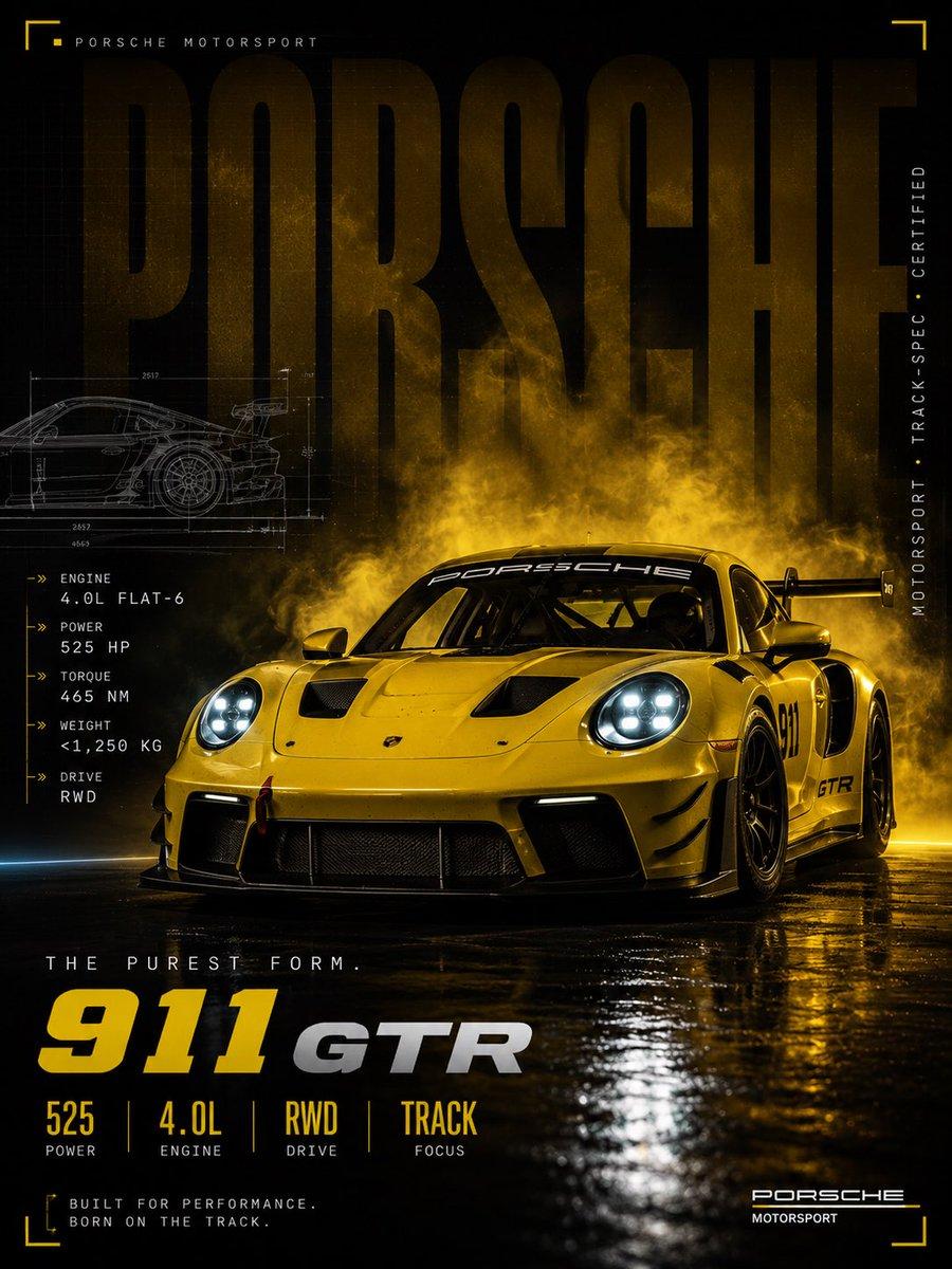 Cinematic Porsche Motorsport Poster - AI image template preview