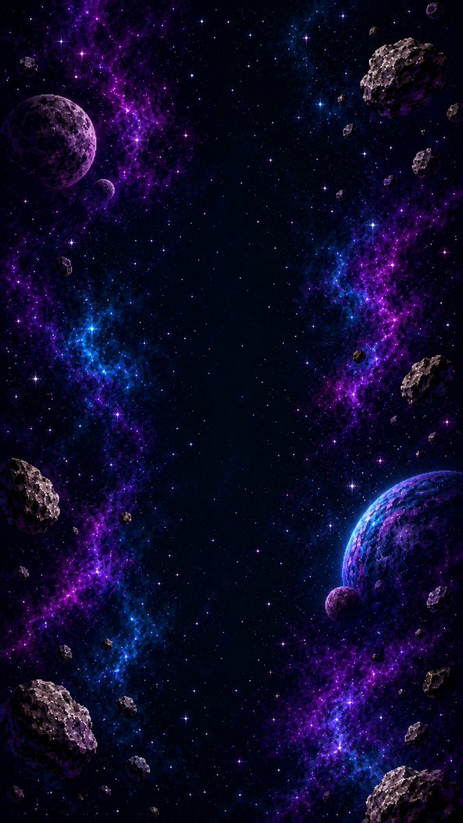 Vertical Pixel Space Shooter Background - AI image template preview