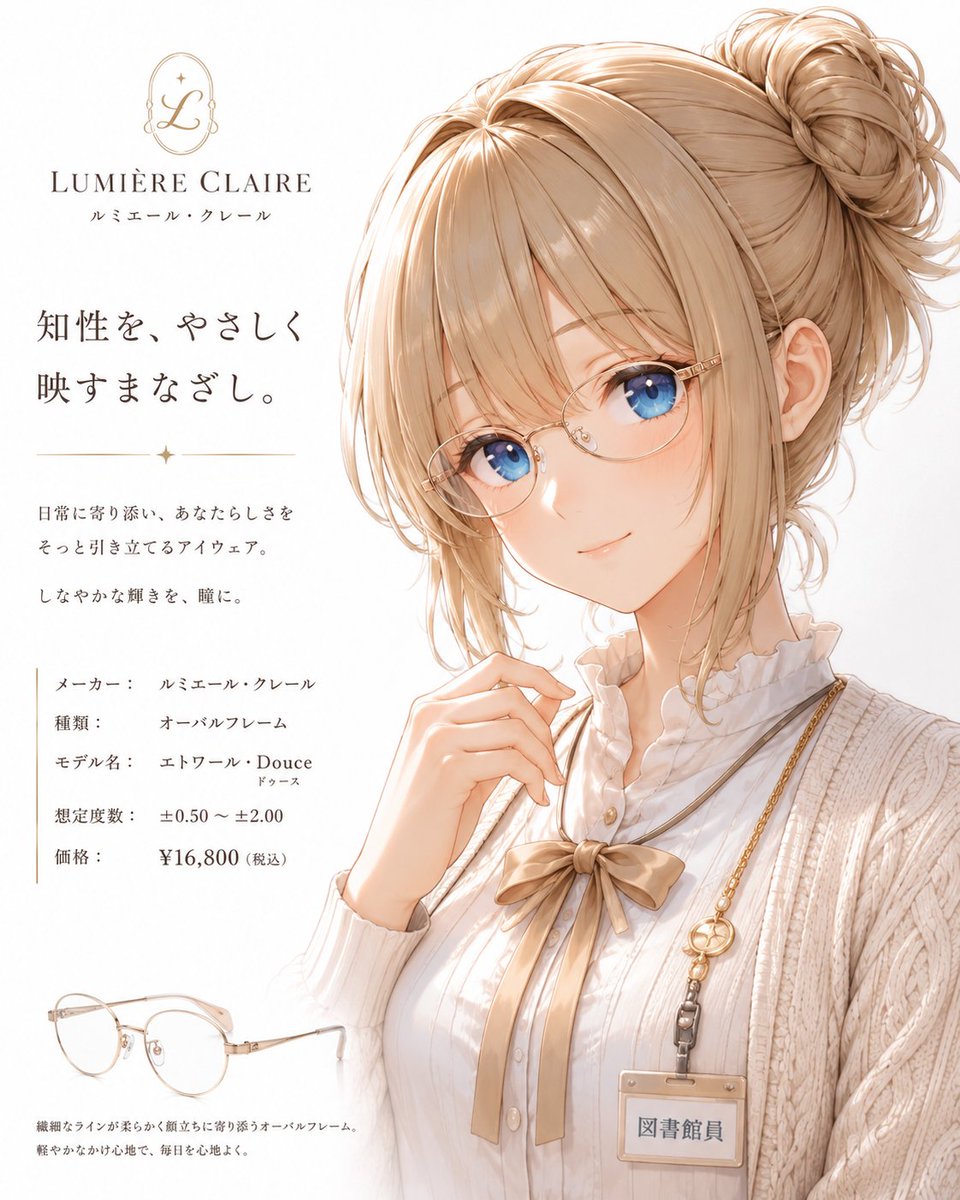 Minimalist Anime Eyeglasses Fashion Poster - AI image template preview