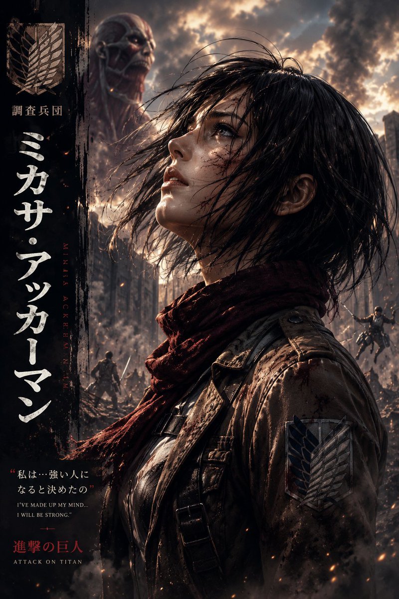 Dark Fantasy Anime Character Poster - AI image template preview