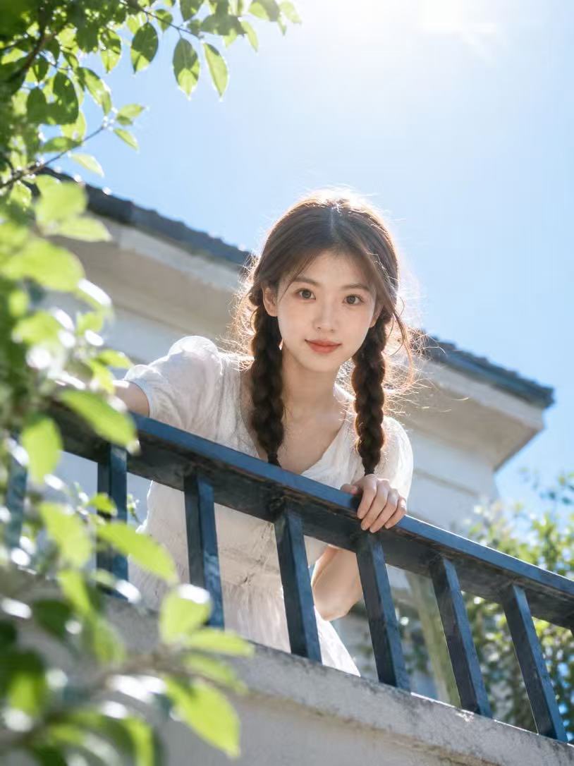 Summer Balcony Film Portrait - AI image template preview