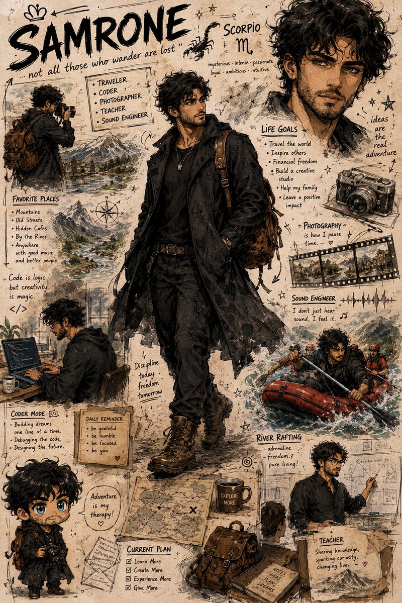 Illustrated Character Personality Board - AI image template preview
