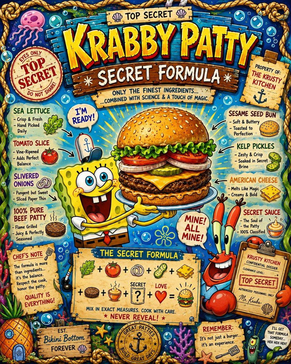 Krabby Patty Secret Formula Graphic - AI image template preview