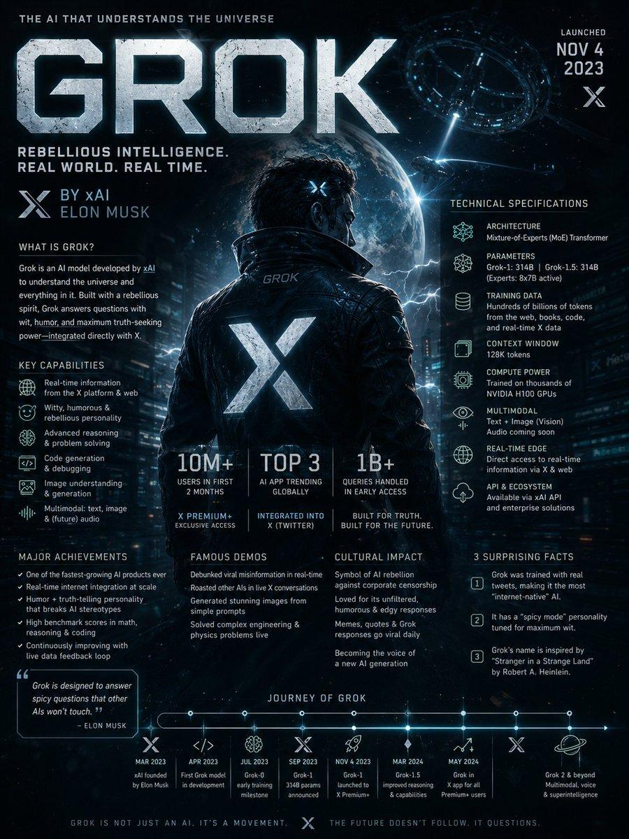 Grok AI Editorial Infographic Poster - AI image template preview