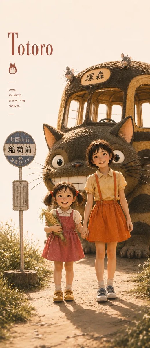 Satsuki My Neighbor Totoro Anime Portrait - AI image template preview