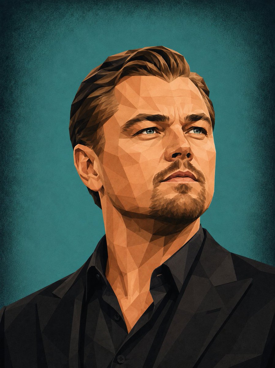 Low-Poly Geometric Celebrity Portraits - AI image template preview