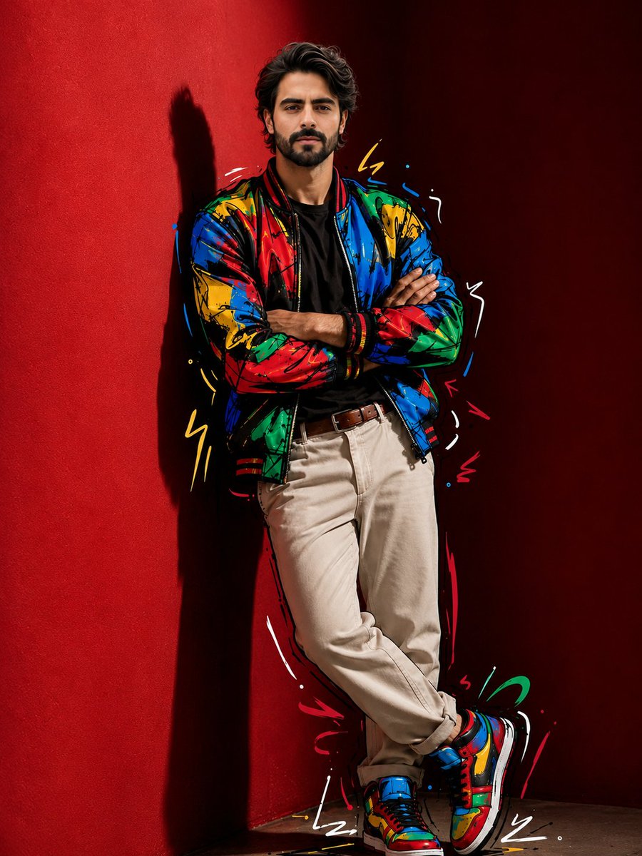 Semi-Illustrated Fashion Photo Edit - AI image template preview