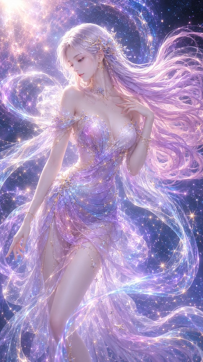 3D CG Ethereal Starry Fairy - AI image template preview