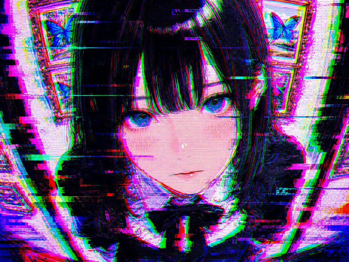 Intense Artistic Glitch Transformation - AI image template preview