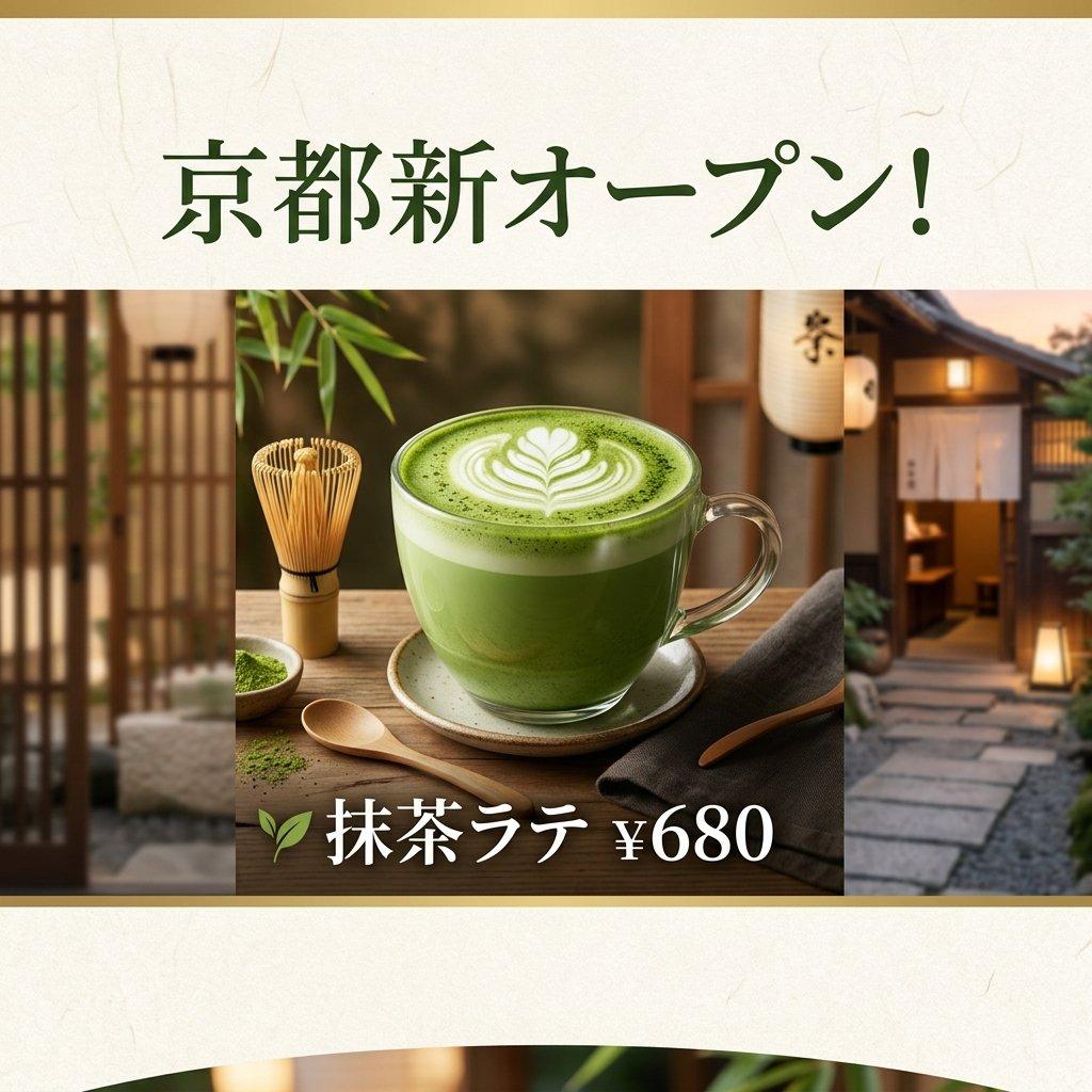 Matcha Latte Promotion Banner - AI image template preview