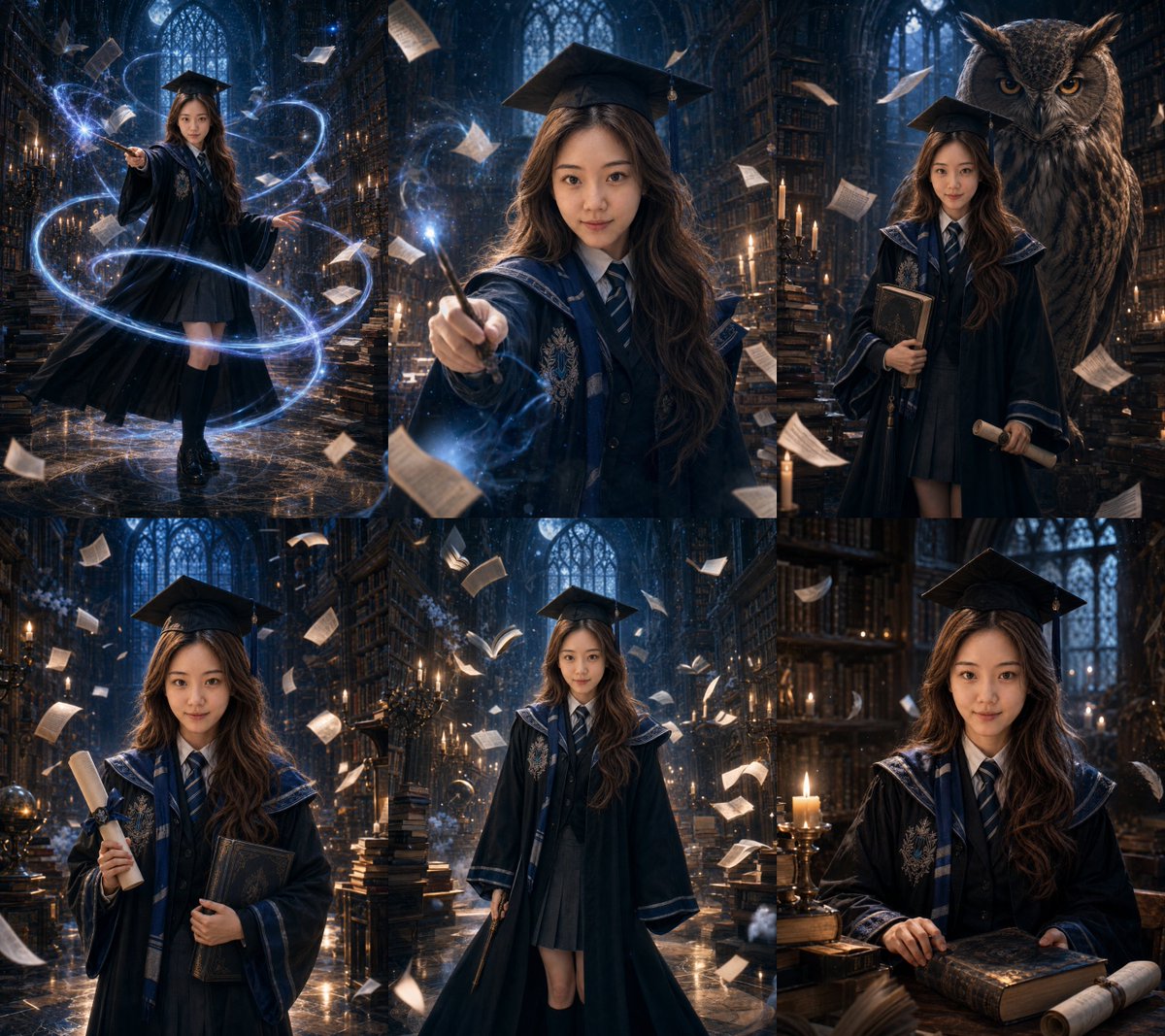 Magic Academy Graduation Portrait System - AI image template preview
