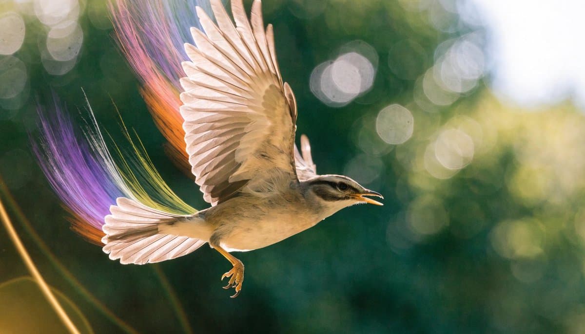 Realistic Bird with Artistic Traces - AI image template preview