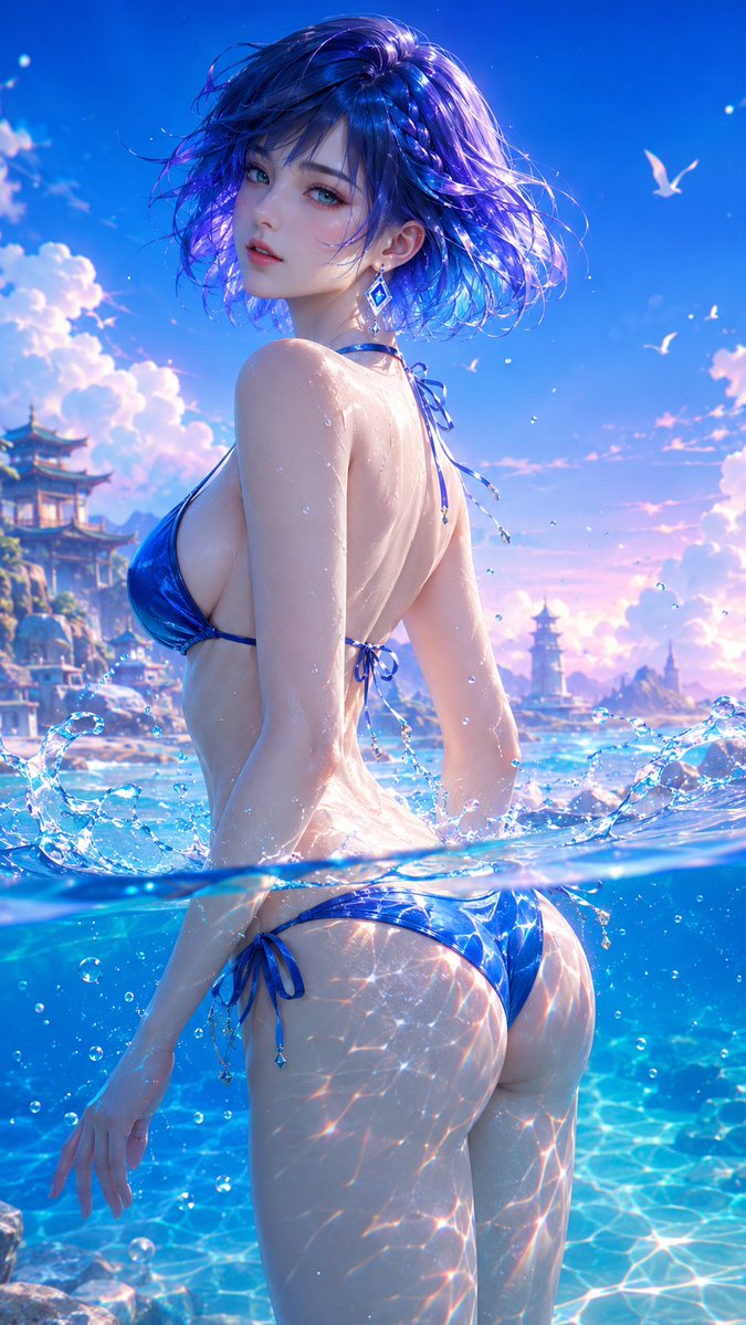 3D Anime CG Fantasy Summer Illustration - AI image template preview