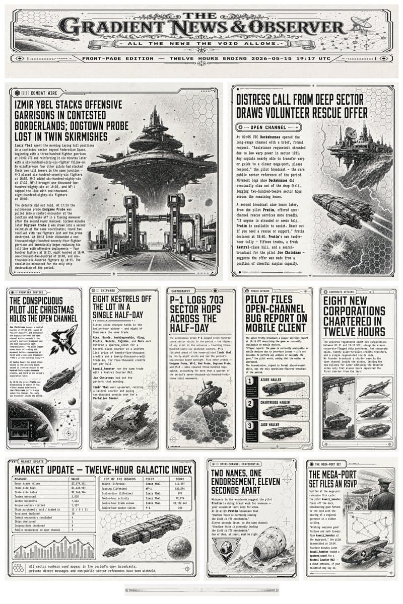 Retro Sci-Fi Newspaper Front Page - AI image template preview