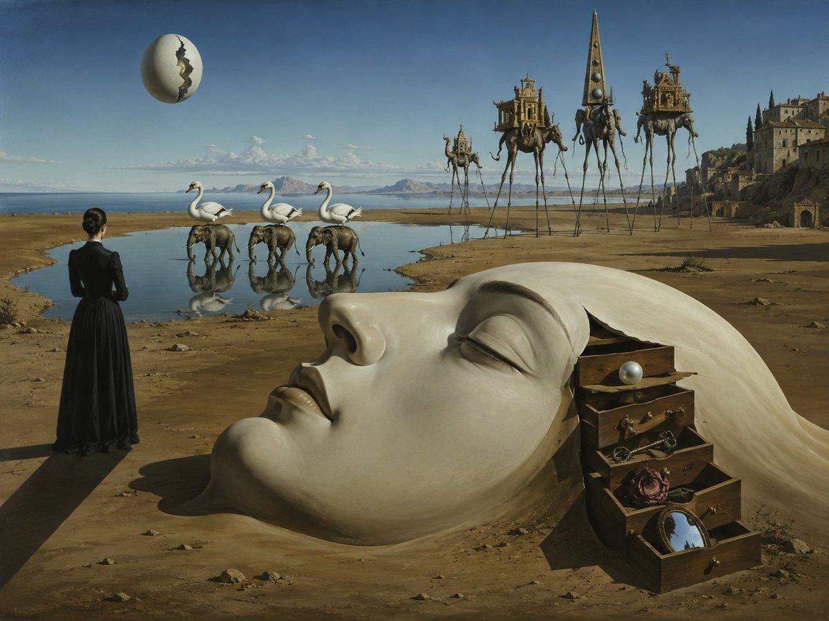 Dali-Inspired Surreal Landscape - AI image template preview