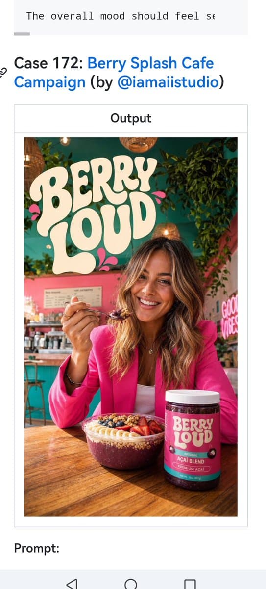 Berry Loud Cafe Campaign Screenshot - AI image template preview