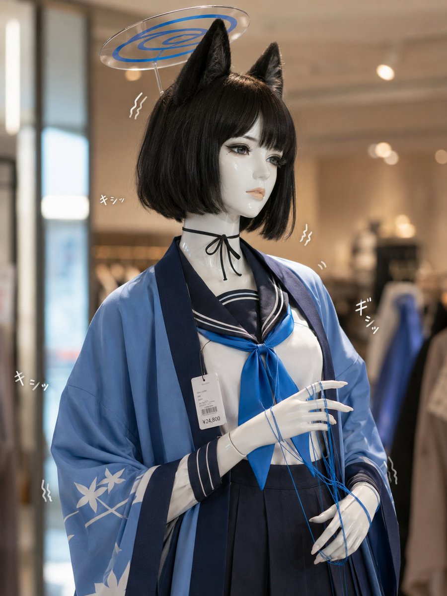 Photoreal Anime Mannequin Display - AI image template preview