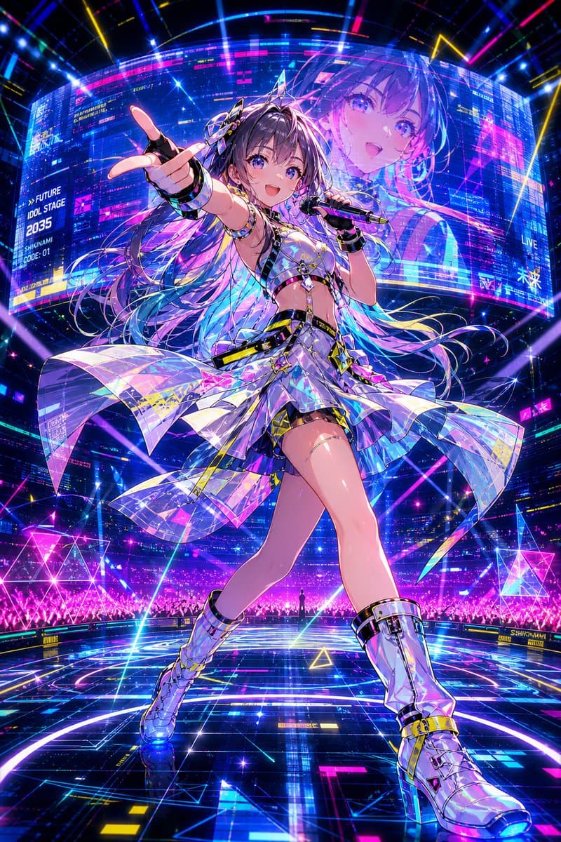 Cyberpunk Future Idol Concert - AI image template preview