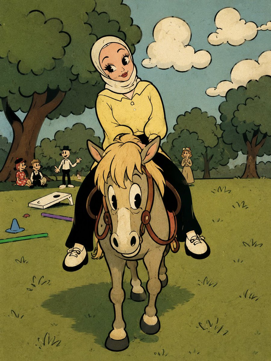 Fleischer-Style Pony Ride - AI image template preview