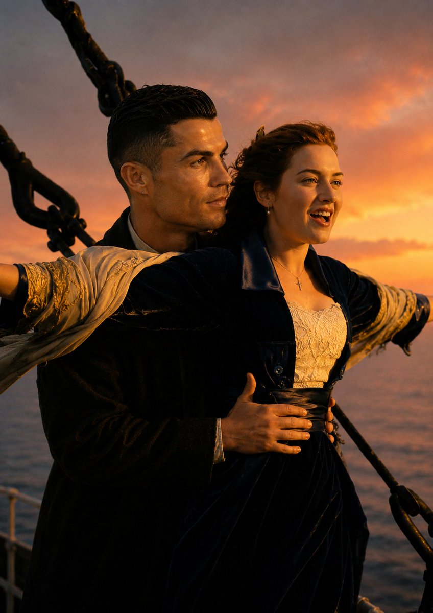 Censored Titanic Sunset Romance - AI image template preview