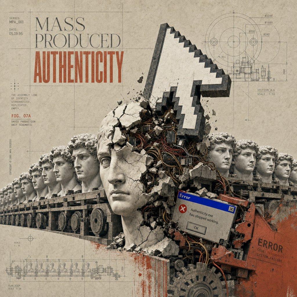 Mass Produced Authenticity Collage - AI image template preview