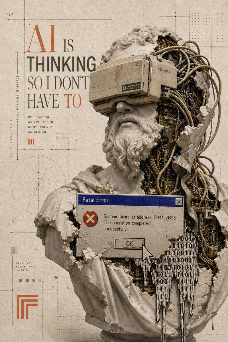 AI Thinking Classical Bust Poster - AI image template preview