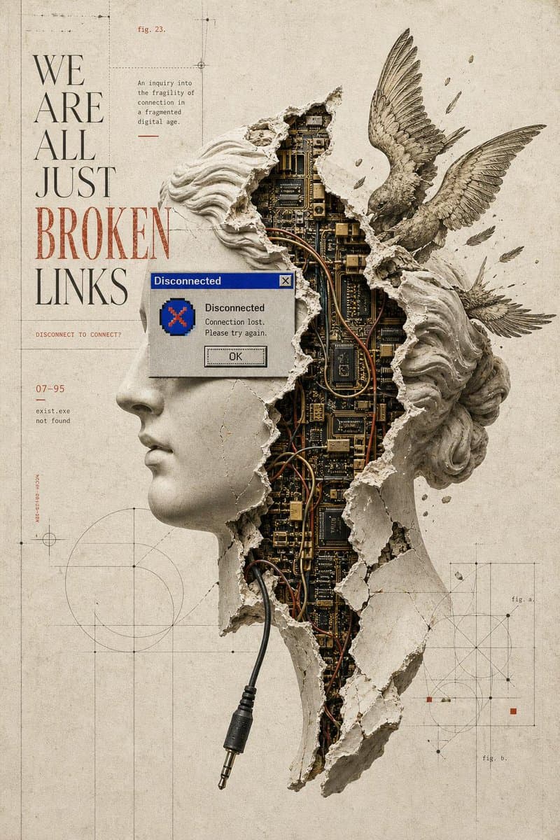 Broken Links Cybernetic Bust Poster - AI image template preview