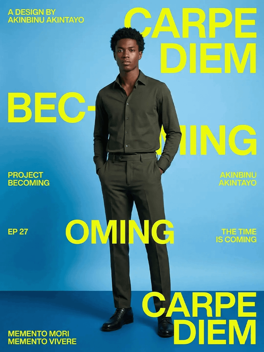 Carpe Diem Fashion Typography Poster - AI image template preview