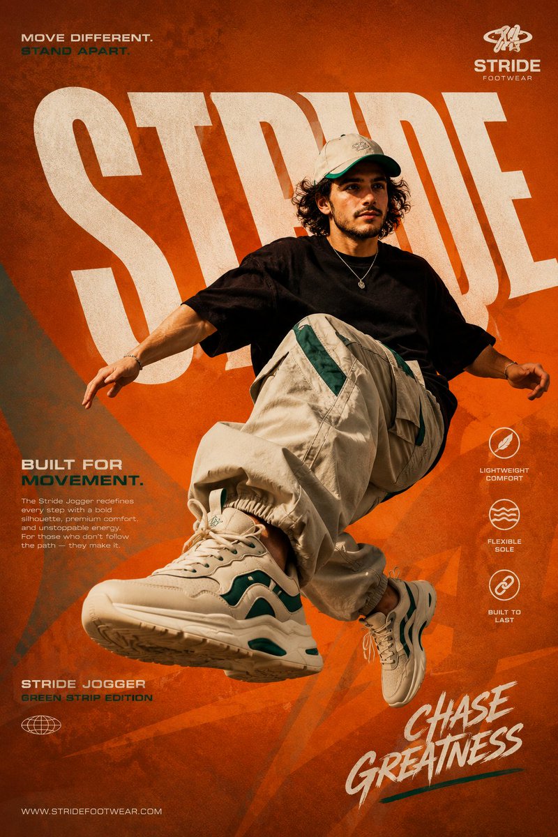 Modern Athletic Footwear Poster - AI image template preview