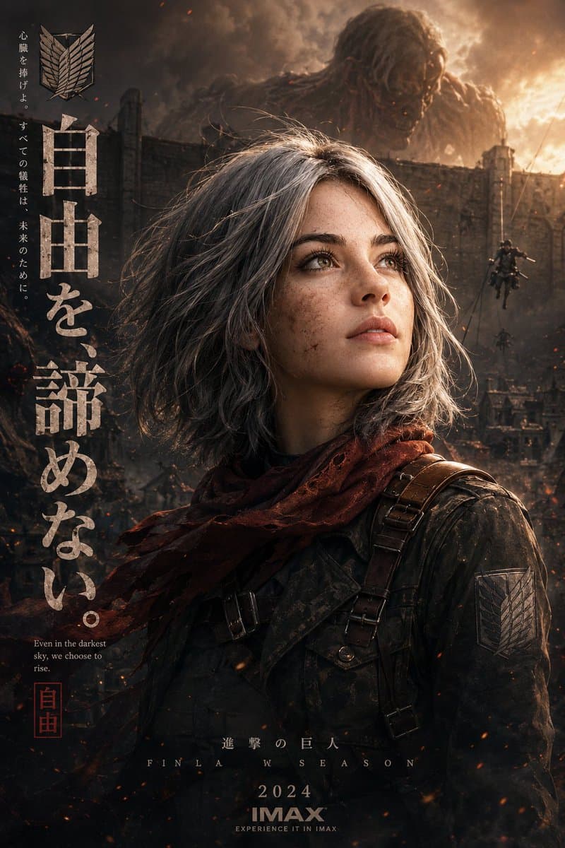 Epic Anime Movie Poster from Photo - AI image template preview