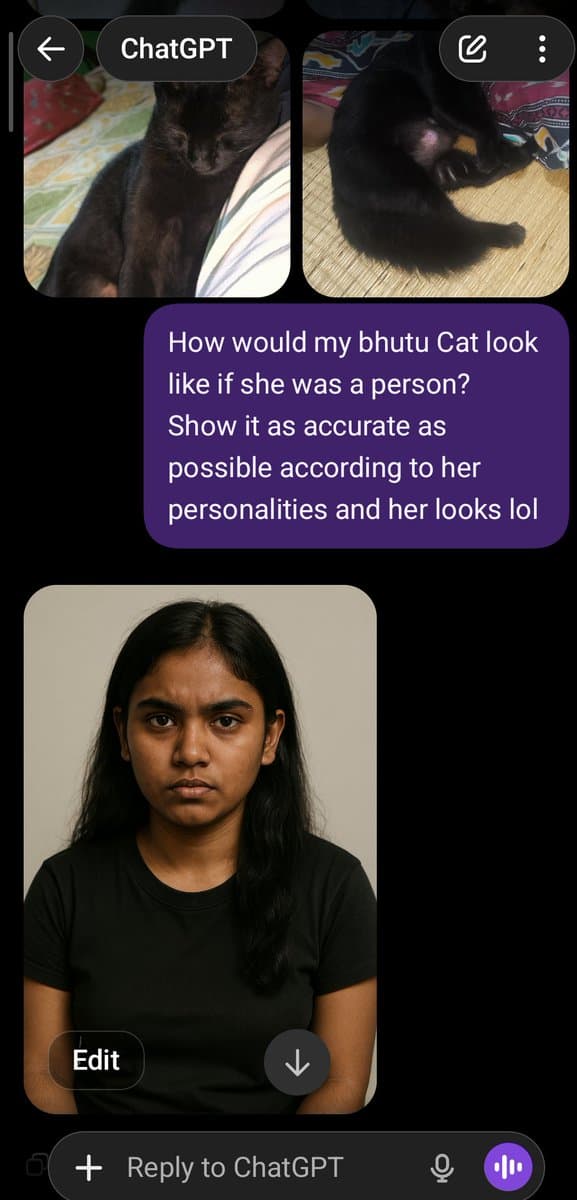 Cat to Person Character Visualization - AI image template preview