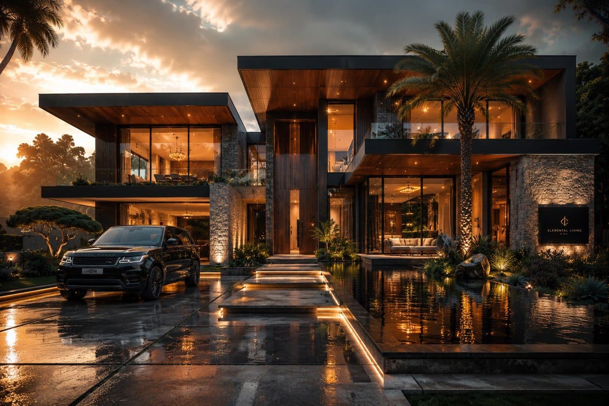 Cinematic Architectural House Exterior - AI image template preview
