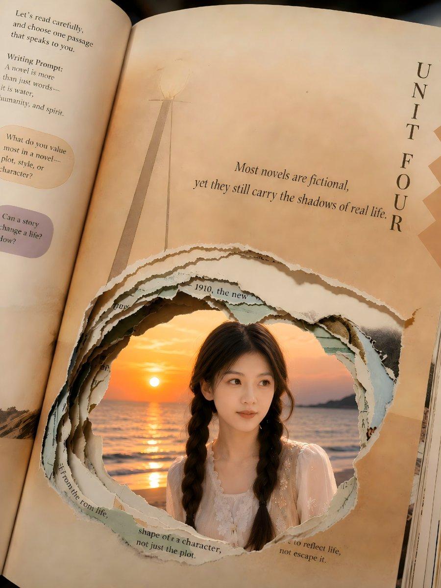 Torn Book Portal Portrait - AI image template preview
