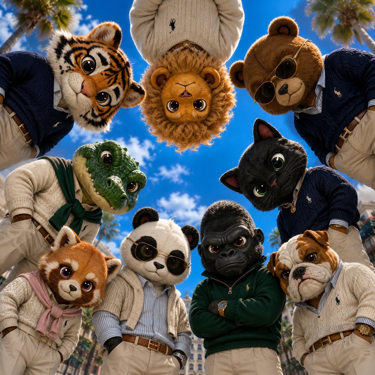 Old Money & Gangster Style Animal Squads - AI image template preview