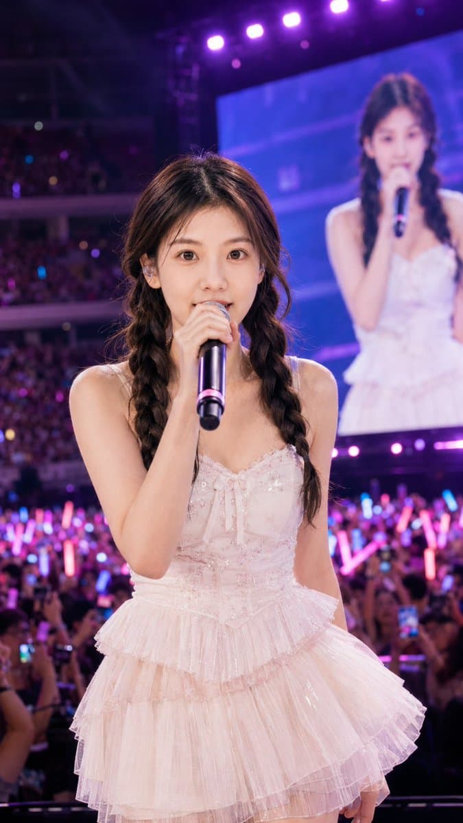 Wide Arena Concert Singer Portrait - AI image template preview