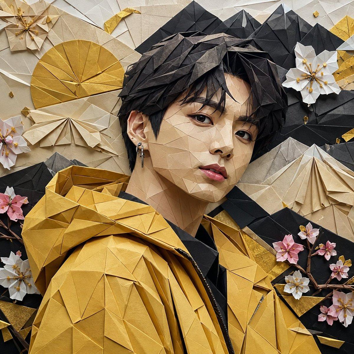 Origami K-Pop Idol Portrait - AI image template preview