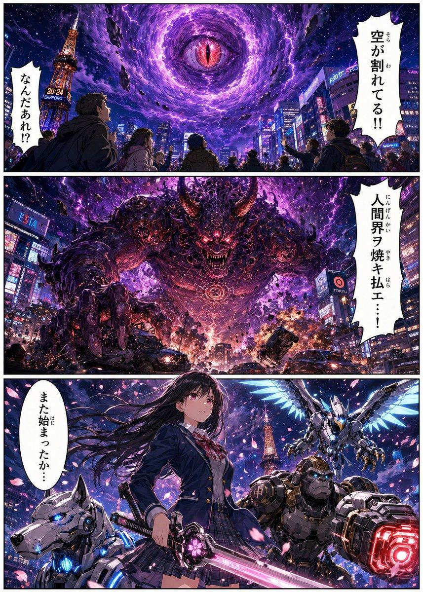 Sapporo Apocalypse Manga Page - AI image template preview