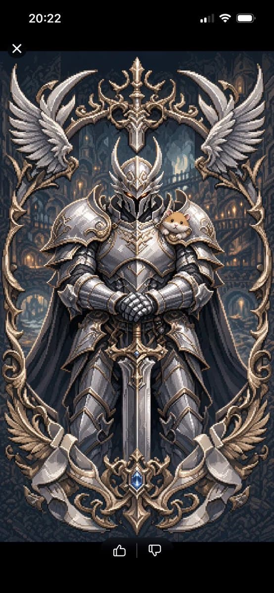 Semi-Pixel Armored Warrior - AI image template preview