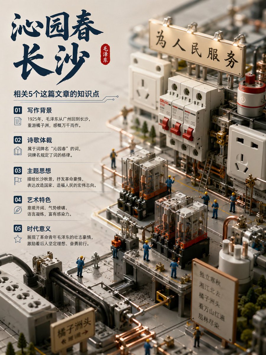 Chinese Poem Electrical Diorama Poster - AI image template preview