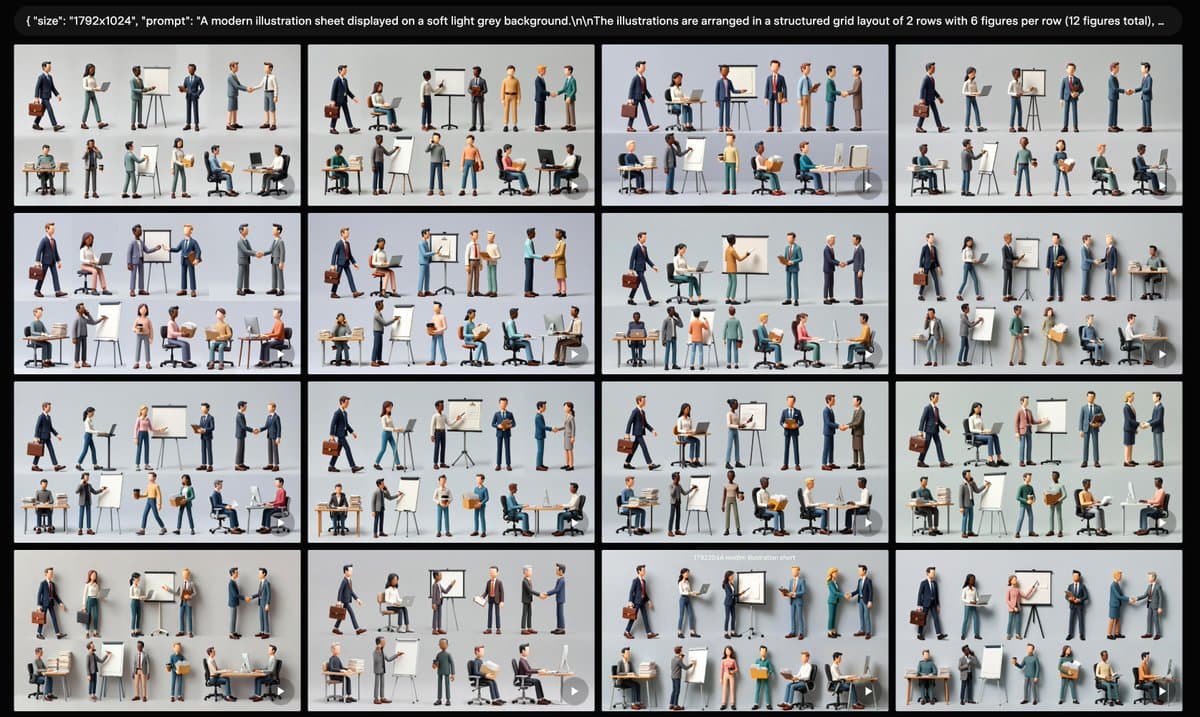 Business Character Sheet Gallery - AI image template preview