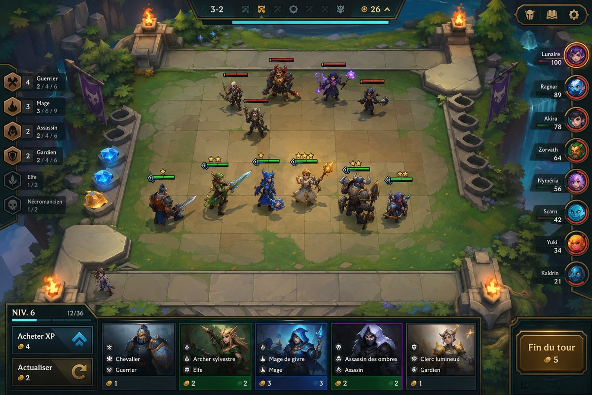 Fantasy Auto-Battler Gameplay UI - AI image template preview
