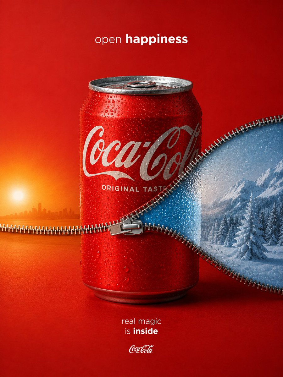 Zippered Coca-Cola World Ad - AI image template preview