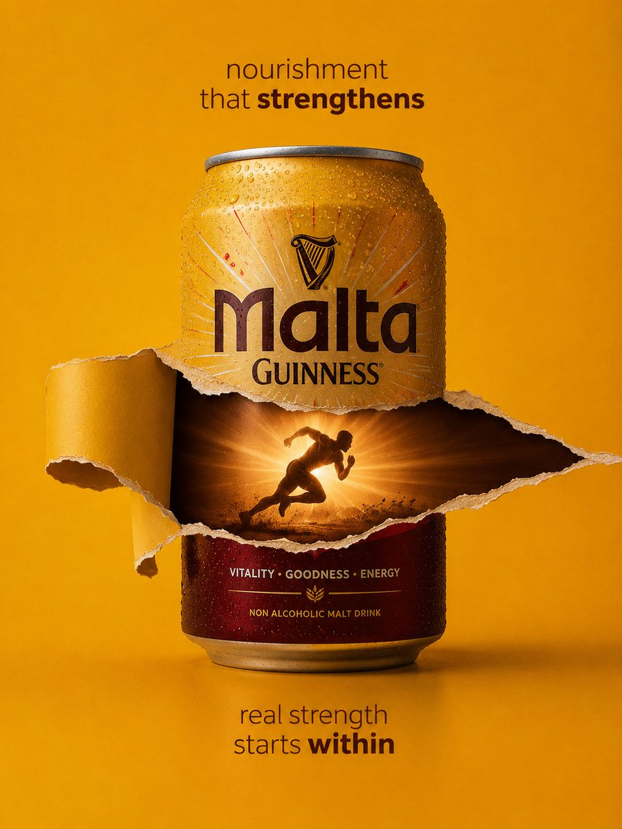 Malta Guinness Inner Strength Ad - AI image template preview
